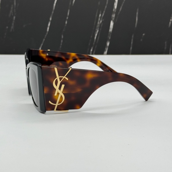 NEW SL M119 BLAZE 003 SAINT LAURENT BLACK HAVANA OVERSIZED SLM119 003 SUNGLASSES - Picture 5 of 11